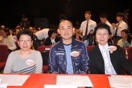 「『普通話廣播劇選拔賽』決賽」三位評判，(左起)陳瑞端教授、周國豐、譚成珠。
